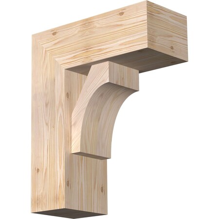 Ekena Millwork Westlake Block Smooth Bracket w/ Offset Brace, Douglas Fir, 7 1/2"W x 18"D x 22"H BKT0806X18X22WTL05SDF